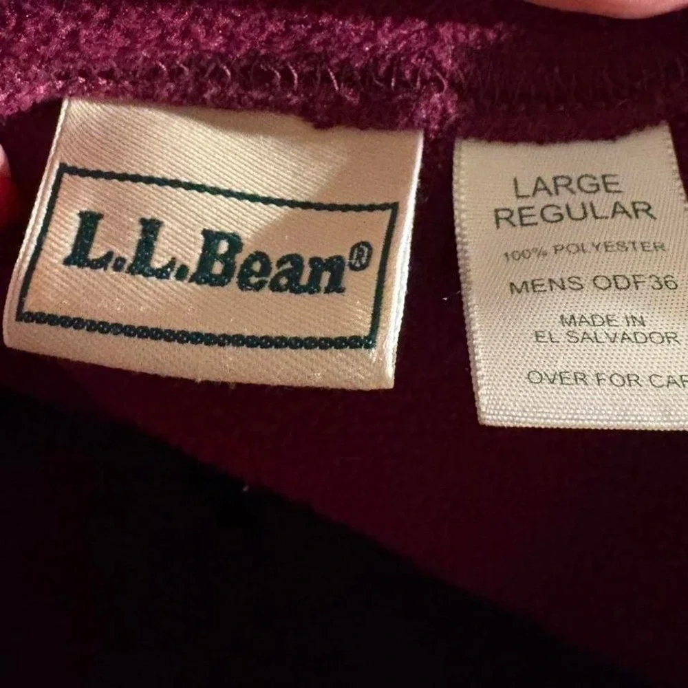 Vintage Y2K L.L. Bean Men's Fleece Pullover Men's Burgundy Crewneck Large
